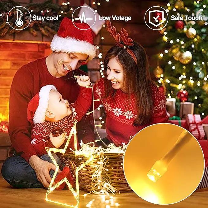 JXLEDAYY Christmas Lights Outdoor Decorations 344 LED Star Lights - Easy to Install Waterproof Fairy String, 8 Modes Xmas Tree for House Garden Party Wedding Holiday-Warm White by GreenHaven Gardens