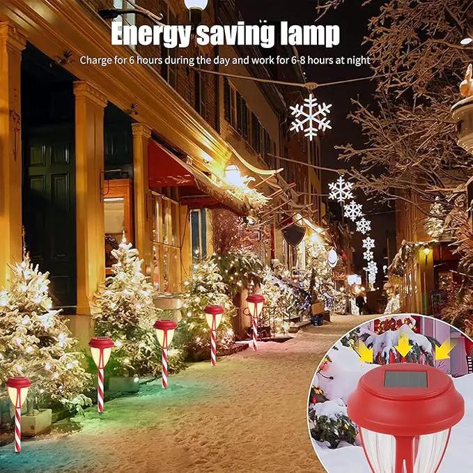 Dynaming 10Pack Solar Christmas Garden Lights, Outdoor Solar Powered Solar Candy Cane Pathway Markers, Waterproof & Auto On/Off Xmas Decorative Lights for Patio Yard Walkway Driveway Decor, Warm White by GreenHaven Gardens