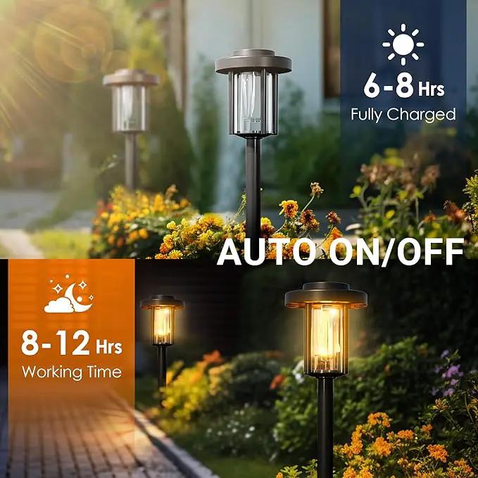 GIGALUMI Solar Pathway Lights Outdoor, 8Pack Gardening Light IP65 Waterproof Landscape Lighting for Yard and Walkway, Garden Decorations for Outside Patio Porch, Warm White by GreenHaven Gardens