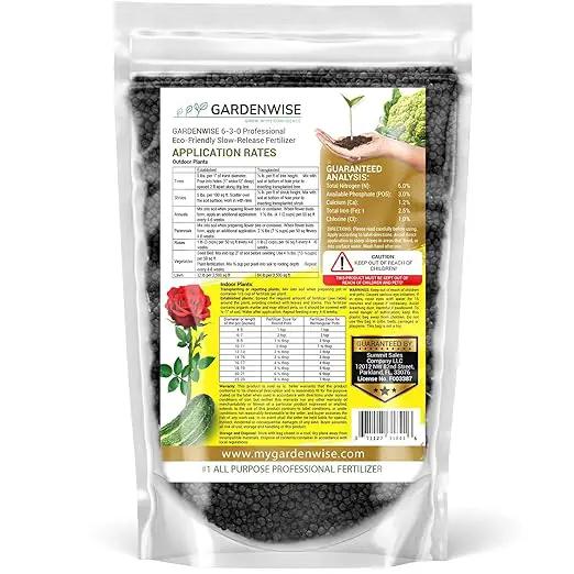 6-3-0 All-Purpose Professional Eco-Friendly Slow-Release Nitrogen Fertilizer with Iron & Calcium,Non-Burning, Enhances Soil Structure,for Indoor&Outdoor Plants,Vegetable Gardens (1/2 QUART) by GreenHaven Gardens