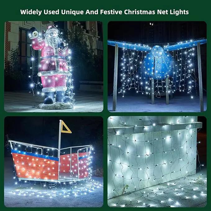 Led Net Lights Christmas Lights Outdoor White Christmas Net Lighting with 121Led Mini Globe Lights 5ftx5ft, Outdoor Indoor Fairy Mesh Net Lights for Christmas Trees, Bushes, Shrubs Decorations by GreenHaven Gardens