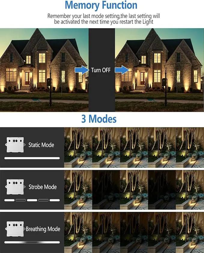 CLY 6 in 1 Solar Spot Lights Outdoor, 2700K Warm White Solar Spotlights Landscape Lights, IP66 Waterproof 59.06ft Cable Auto On/Off Garden Floodlight for Yard Lawn Tree Statue Pathway Decoration by GreenHaven Gardens