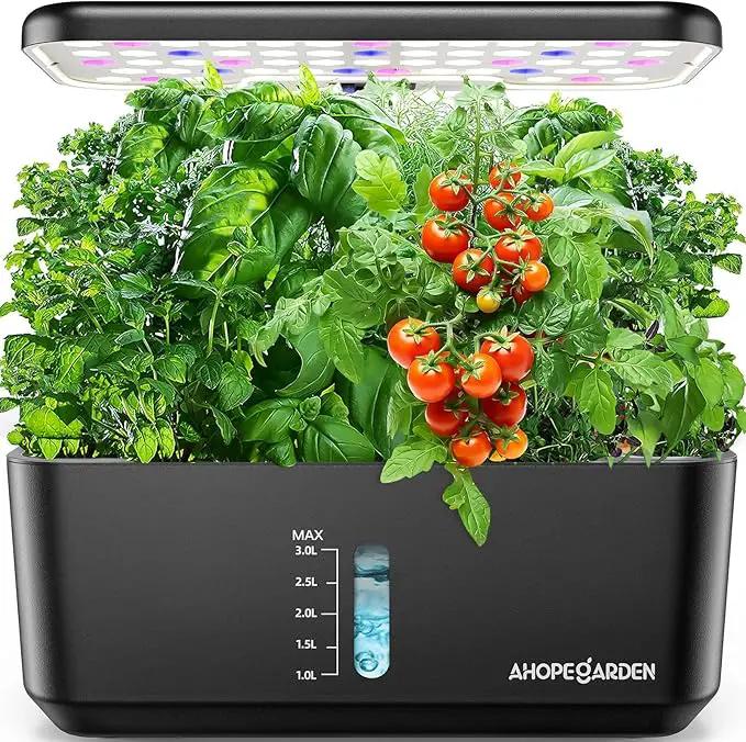 Ahopegarden Indoor Garden Hydroponics Growing System: 10 Pods Plant Germination Kit Aeroponic Herb Vegetable Growth Lamp Countertop with LED Grow Light - Hydrophonic Planter Grower Harvest Lettuce by GreenHaven Gardens