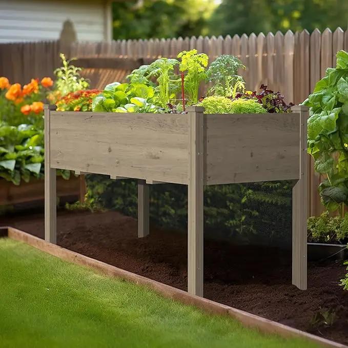 MUPATER 4'x2' Raised Garden Bed, Elevated Planter Box with Drainage Holes for Herbs and Vegetables, Raised Garden Bed with Four Legs for Garden, Patio and Greenhouse, Brown by GreenHaven Gardens