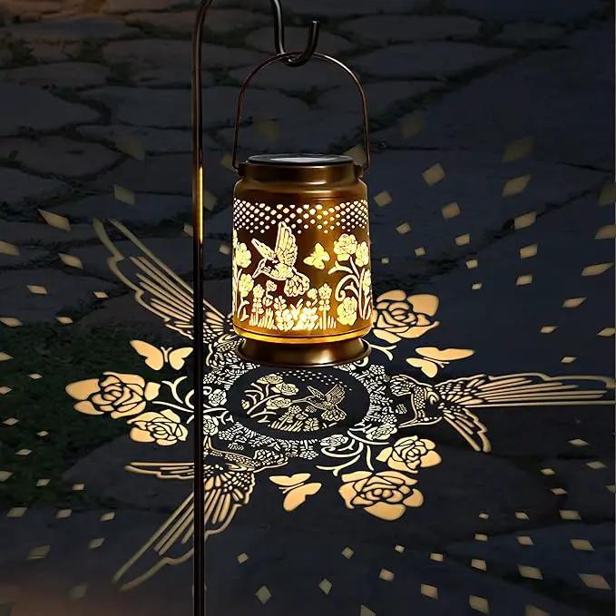 KY&BOSAM Solar Lanterns Outdoor Waterproof Rose Hummingbird Garden Decor Birthday Gift for Women Mom Grandma Hangings Solar Lights Metal Diwali Decoration Outside Lantern for Yard Patio Backyard Porch by GreenHaven Gardens
