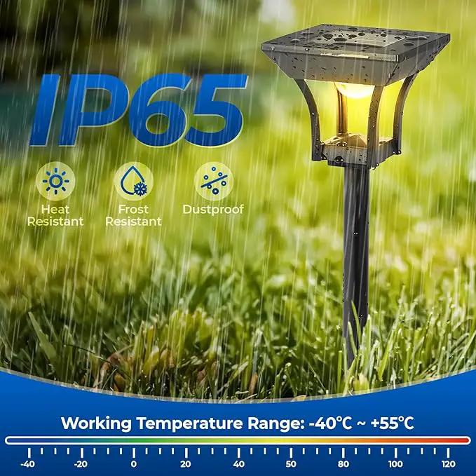 CINOTON 12 Pack RGBCW Solar Pathway Outdoor Lights, 3 Lighting Modes Solar LED Garden Lights, IP65 Waterproof Outside Solar Powered Landscape Lighting for Planter Lawn Pool Balcony RGB/Warm/Cold White by GreenHaven Gardens