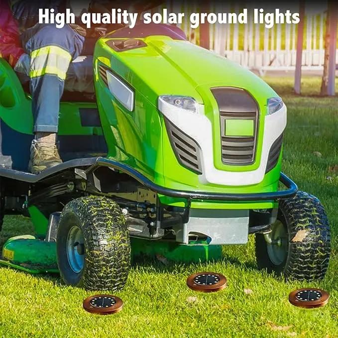 Solar Ground Lights Outdoor Waterproof Flat Garden Solar Disk Lights Floor 12 LED 8 Pack for Garden Patio Pathway Landscape Driveway Yard Path Decor by GreenHaven Gardens