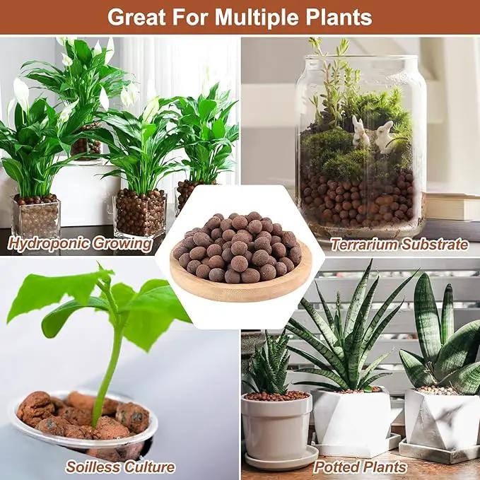 Riare 4 LBS Organic Expanded Clay Pebbles for Plants- 4mm-16mm Natural Leca Balls Lightweight Hydroponic Clay Pebbles Aggregate for Indoor Plants, Hydroponic Growing, Plants Drainage, Aquaponics