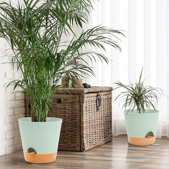 GARDIFE 10/9/8 inch Plant pots, planters for Indoor Plants, self Watering Plant Pot, Flower pots, Green by GreenHaven Gardens