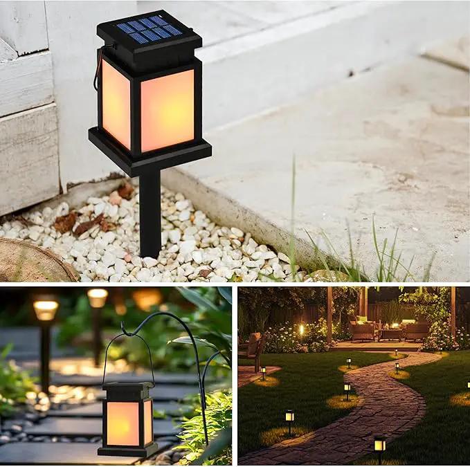 GIGALUMI Solar Lanterns Outdoor Waterproof, 4 Pack Hanging Solar Lanterns for Outside, Flame Effect Outdoor Lights for Pathway, Garden, Patio, Lawn, Porch, Gazebo, Tent, Tree, Yard(Flickering Lights) by GreenHaven Gardens