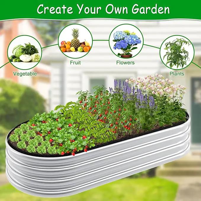 2mm Thick Fabric Garden Grow Bed Bags, 4x2x1 Ft Liners Designed For Outdoor Metal Raised Garden Beds, 60 Gallon Capacity Oval Large Vegetable Growing Boxes by GreenHaven Gardens
