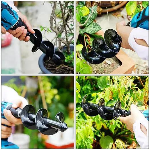 Utoolmart Auger Drill Bit for Planting Set of 3, (1.6x8.7, 1.8x14, 3.1x12) Easy Planter Garden Auger - Bulb & Bedding Plant Augers - Posthole Digger for 3/8” Hex Drive Drill by GreenHaven Gardens
