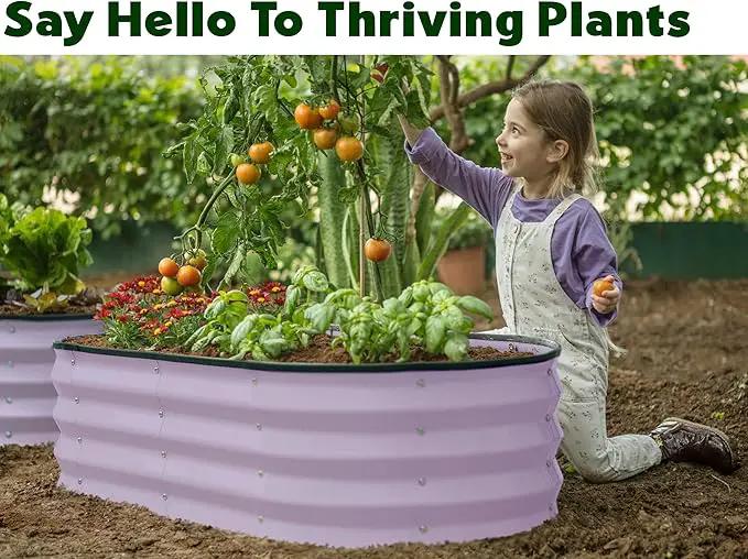 Galvanized Raised Garden Beds Outdoor // 4×2×1 ft Planter Raised Beds for Gardening, Vegetables, Flowers // Large Metal Garden Box (Lavender) by GreenHaven Gardens
