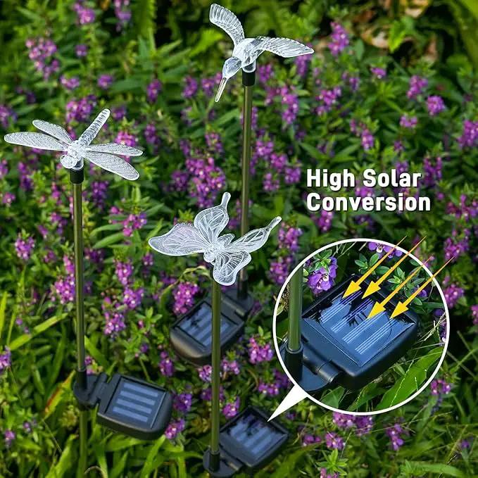 OxyLED Solar Garden Stake Lights 6 Pack Outdoor LED Figurine Lighting Color Changing Waterproof Solar Hummingbird Lights Butterfly Dragonfly for Patio Yard Pathway by GreenHaven Gardens