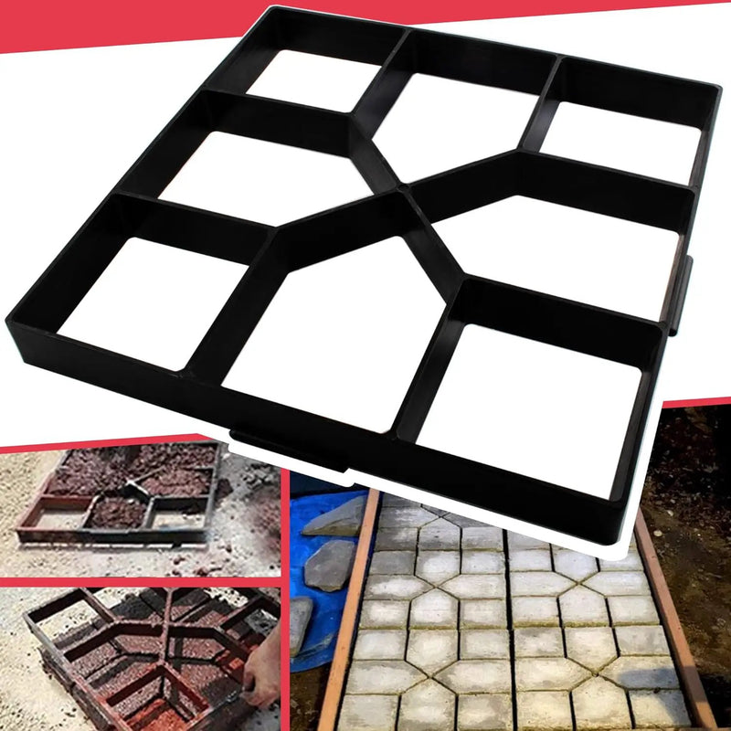 Anothera 15.7"x15.7"x1.57" Walk Maker Reusable Concrete Path Maker Molds Stepping Stone Paver Lawn Patio Yard Garden DIY Walkway Pavement Paving Moulds (Square) by GreenHaven Gardens