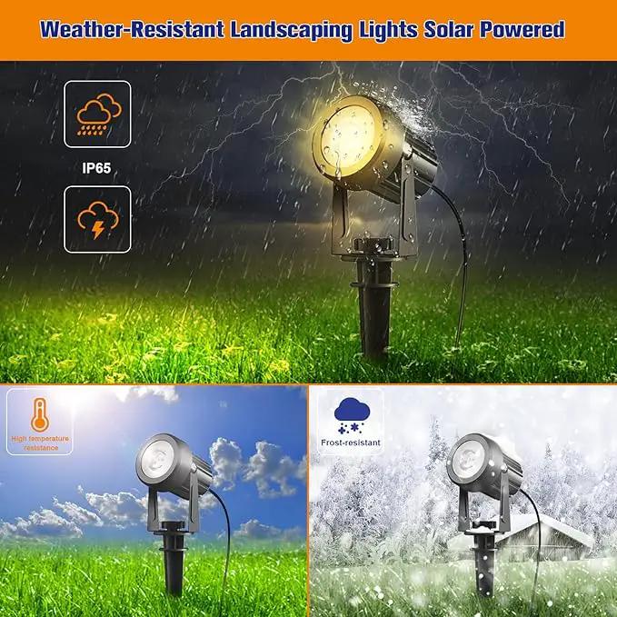 APONUO Solar Spot Lights Outdoor 6-in-1 Landscape Lighting Dusk to Dawn Solar Uplights IP65 Waterproof 9.8ft Cable Outdoor Spot Lights for Yard Pathway Garden Tree Decoration (Warm White) by GreenHaven Gardens
