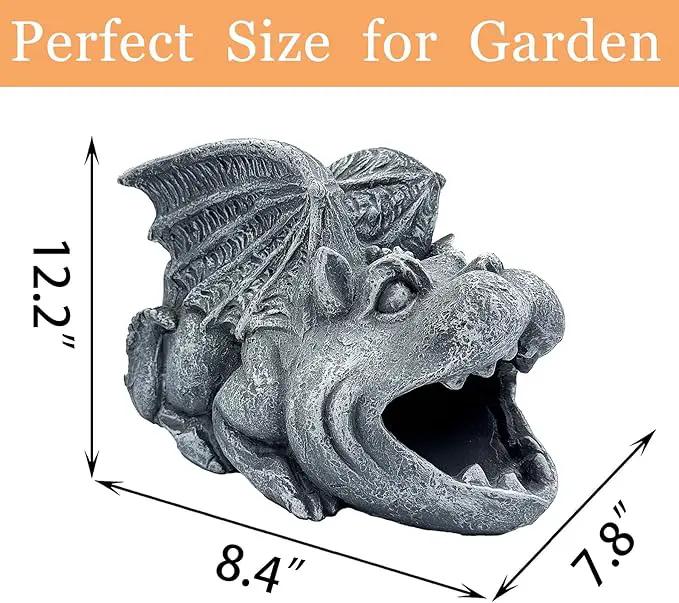 Gothic Gargoyle Statue Decor, Gutter Downspout Splash Block & Diverter, Lifelike Garden Rain Downspout Diverter, 3"x4" Decorative Gutter Extension, Outdoor Gargoyle Statues, Unique Home Accent by GreenHaven Gardens