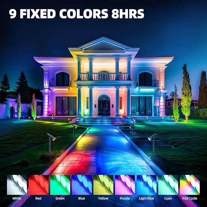 Barrina Solar Spot Lights Outdoor, WRGB 360° Horizontal Adjustable, Solar Lights Waterproof, Auto On/Off 36 LEDs Landscape Spotlights for Garden Patio Yard Pool, 2 Packs by GreenHaven Gardens