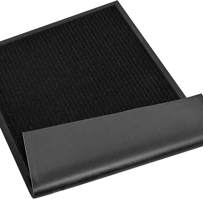 fani Heavy Duty Large Outdoor Indoor Entrance Doormat Waterproof Low Profile Entrance Rug Front Door Mat Patio Anti-Skid Rubber Back, 31x47 inch (Jet Black) by GreenHaven Gardens