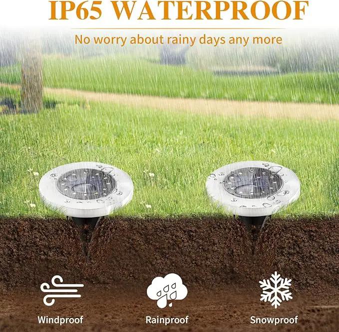 Solar Lights Outdoor Waterproof, 12 Packs Bright Solar Ground Lights with Updated 12 LEDs, Solar Garden Lights Landscape Lights for Pathway Walkway Driveway Patio Yard Deck Lawn Decor (Cold) by GreenHaven Gardens