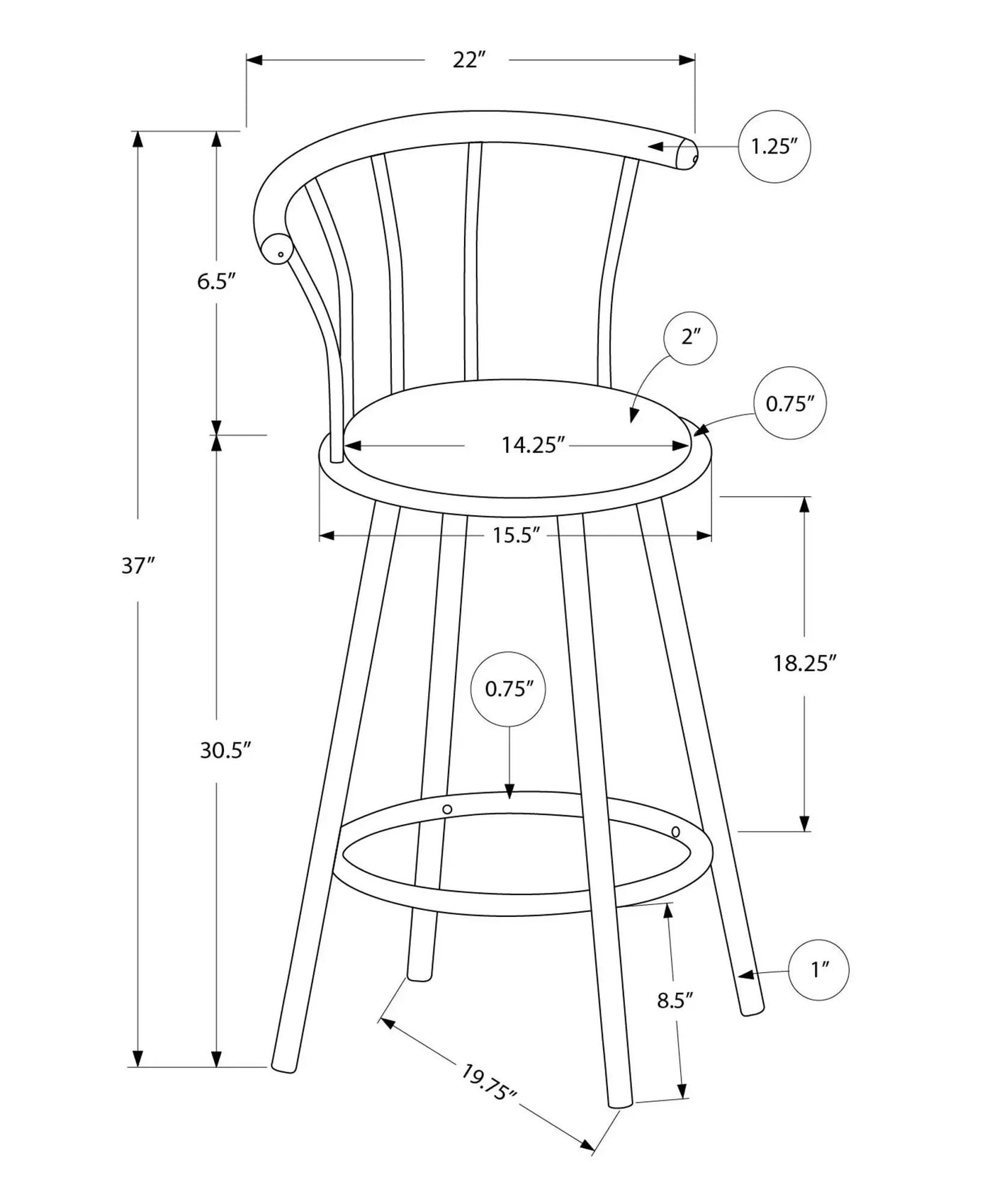Swivel Stool Bar Height, Stylish Design Contemporary & Modern (Set of 2) by HouseOfZazla