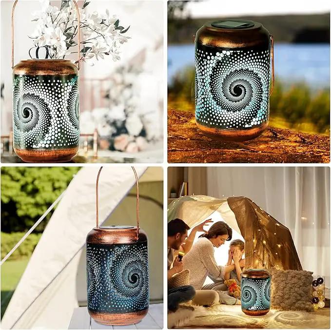 Solar Lanterns Outdoor Hanging Lantern Metal Waterproof LED Lantern with Solar Powered Garden Patio Decorations Decor Lantern with Handle Christmas Gift Idea by GreenHaven Gardens