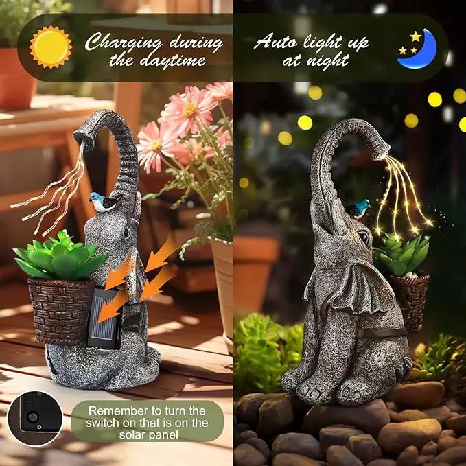 Eletorot Solar Elephant Garden Statues Lights: Garden Decor Elephant Figurines, Yard Decorations for Outdoor, Elephant Gifts for Women Mom Grandma by GreenHaven Gardens