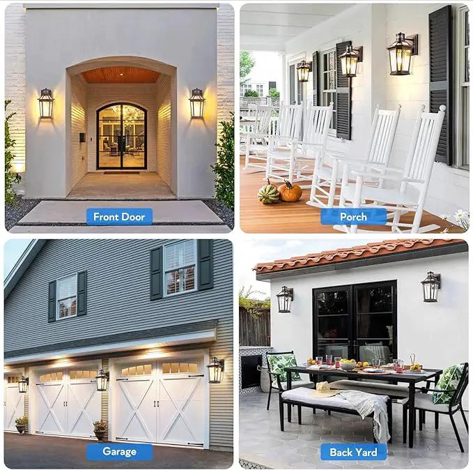 VIANIS Oil Rubbed Bronze Dusk to Dawn Motion Sensor Porch Light, Anti-Rust Aluminum Frame, Tempered Glass, 100% Weather Resistant, Easy Installation, Fits Standard E26 Bulbs by GreenHaven Gardens