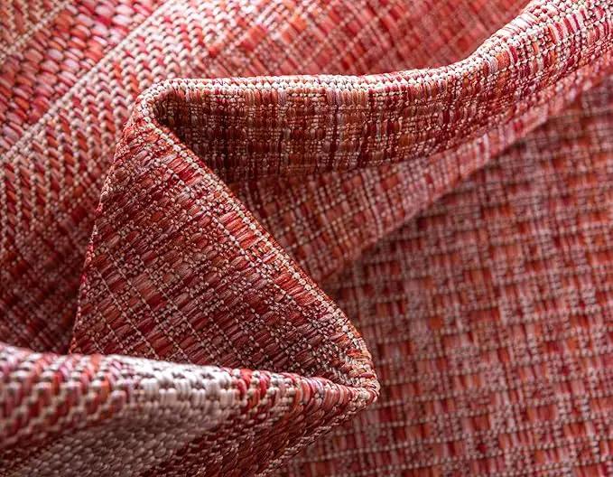 Unique Loom Outdoor Border Collection Area Rug - Soft Border (7' 1" x 10' Rectangle, Rust Red/ Ivory) by GreenHaven Gardens