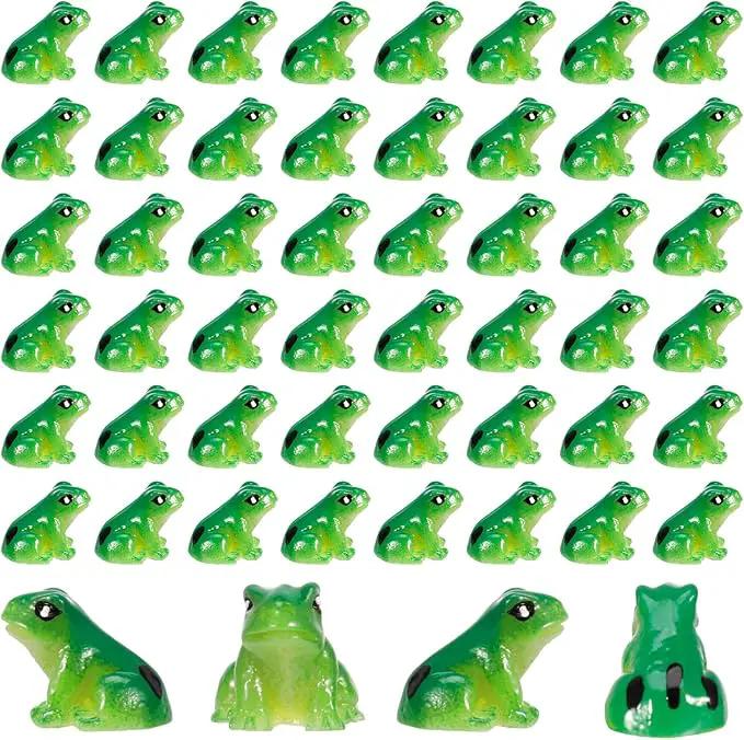 100 Pcs Mini Resin Frogs, Cute Green Frog Tiny Frogs Mini Frogs Figurines Miniature Frogs Animals Figurines Ornament for DIY Crafts Landscape Aquarium Dollhouse Fairy Garden Decor Potted by GreenHaven Gardens