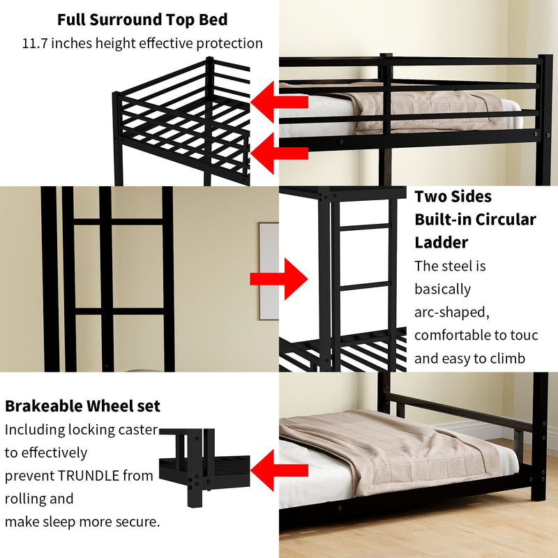 Bunk Bed With Noise Reduction And Safety Guardrail by HouseOfZazla