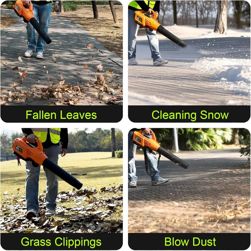 Leaf Blower Cordless with Battery - 40V Powerful Electric Leaf Blower, 600CFM &180MPH and Variable-Speed with 5.0Ah Battery and Charger for Lawn Care, Patio, Dust, Blowing Leaves (Orange) by GreenHaven Gardens