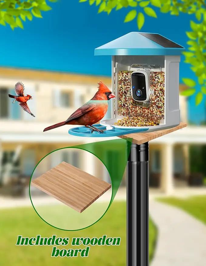 XDW-GIFTS Bird House Pole, 1 Pack 109 Inch Metal Bird Feeder Pole for Outdoor, with 5-Prong Heavy Duty Base for Birdhouse Mounting, Weather Station by GreenHaven Gardens