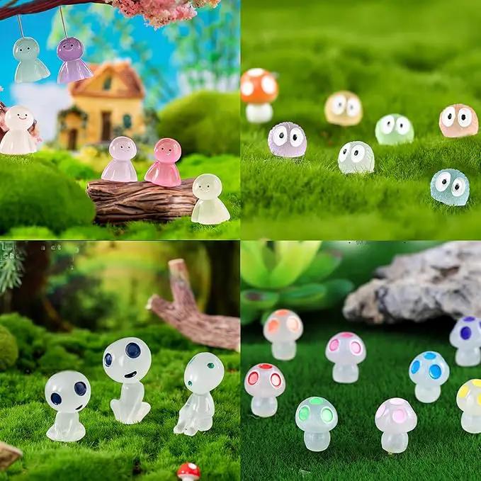 BEZALEL Glow in the Dark Tree Spirits, 49 Pcs Luminous Elves Tree Ghosts Figurines Kit, Mini Glow Fairy Garden Accessories Outdoor with Mini Mushrooms for Garden Bonsai Succulent Terrarium Decorations by GreenHaven Gardens