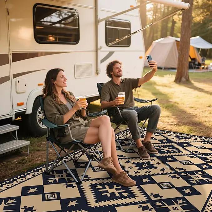 WILDROOTS 5x8 Feet Plastic Bohemian Outdoor Rug, Stain Resistant Waterproof Reversible Outdoor Patio Rug, Fade Resistant Camping Rug by GreenHaven Gardens