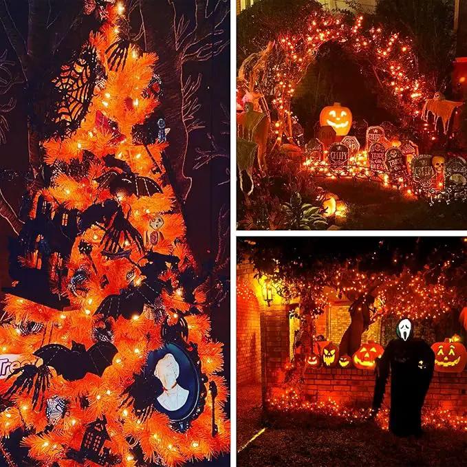 Solar String Lights Outdoor, 2-Pack Total 80FT 200 LED Solar Christmas Twinkle Lights Outside Waterproof Copper Wire 8 Modes Solar Fairy Lights for Garden Tree Party Birthday Christmas Decor(Orange) by GreenHaven Gardens