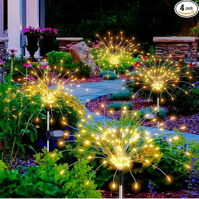 Solar Fireworks Lights Outdoor Waterproof Garden Fairy Light Outside Solar Sparkles Landscape Lights 120 LED Decorative Outdoor for Backyard Patio Pathway Lawn Party Walkway Decor, 4 Pack by GreenHaven Gardens