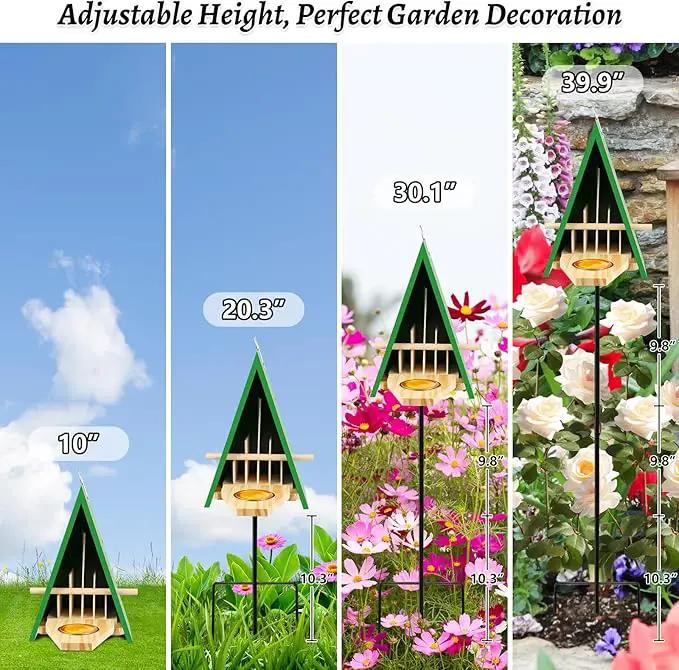 2025 New Butterfly House and Feeder for Outside, Wooden Butterfly House with Metal Stake for Garden, Natural Butterfly Habitat with Butterfly Puddler on The Floor or Hanging on Tree Wall by GreenHaven Gardens
