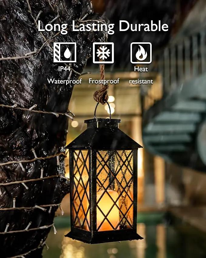 Homemory Solar Lanterns Outdoor Waterproof Hanging with Flickering Flameless Candles, 2 Pack Garden Outdoor Lantern Decorative for Patio Front Porch Backyard Balcony Cabin Outside (Bronze) by GreenHaven Gardens