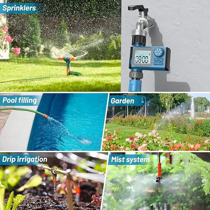 Sprinkler Timer, Hoses Timer for Watering, Outdoor Irrigation Timers, Water Scheduling Device for Tube Programmable with Auto/Manual/Rain-Delay System, Water Hoses Timers for Yard, Lawn, Pool(Blue) by GreenHaven Gardens
