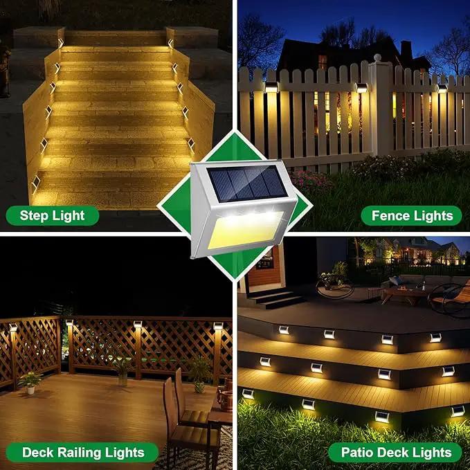 JSOT 12 Pack Solar Lights Outdoor Waterproof for Stairs Decor, Solar Deck Lights Stainless Steel Step Fence Patio Post Wall Lamp for Garden Pathway Walkway LED Lamp Light [Warm Light] by GreenHaven Gardens