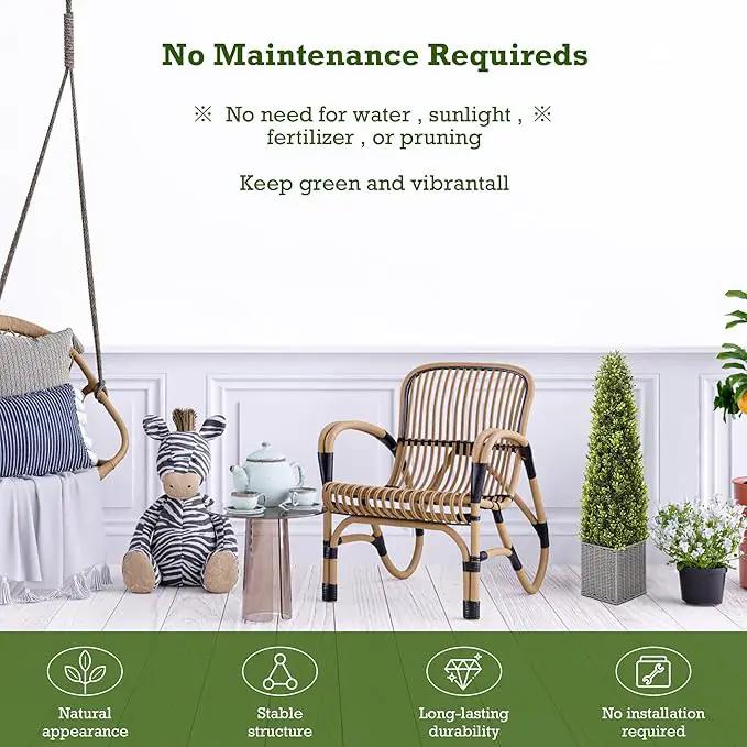 48 Inch Artificial Boxwood Outdoor Topiary Tree Set of 2, 4FT Potted Boxwood Tree Cone Topiary Artificial Plant Shrub for Front Porch Home Office Decor… by GreenHaven Gardens
