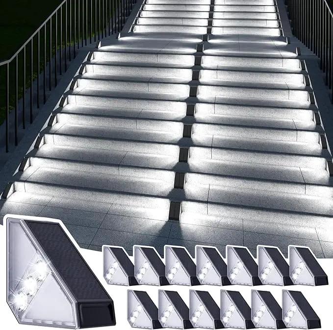 JSOT Solar Step Stair Lights Outdoor Waterproof for Yard Lighting Decor, 14 Pack Solar Powered Deck Fence Lights Outside, Solar Garden Lights for Backyard, Front Porch Step, Balcony, Wall, Patio by GreenHaven Gardens