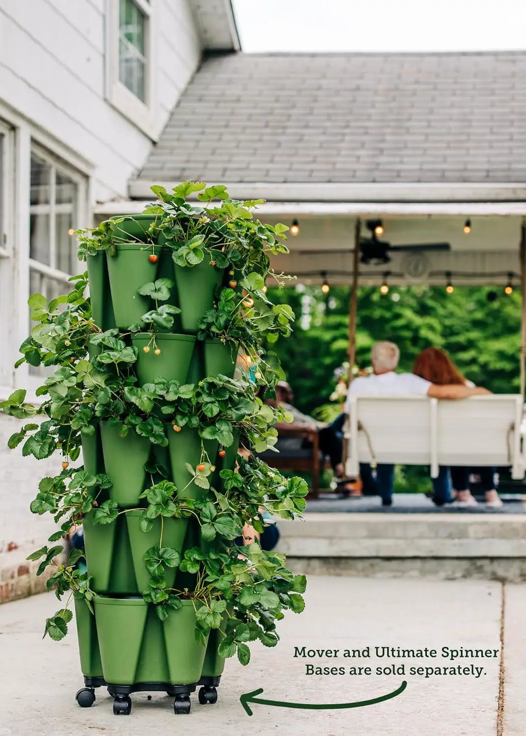 Greenstalk Patented Large 5 Tier Vertical Garden Planter with Patented Internal Watering System Great for Growing a Variety of Strawberries, Vegetables, Herbs, & Flowers (Evergreen) by GreenHaven Gardens