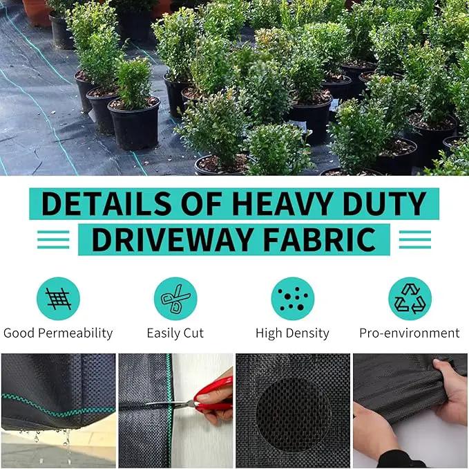 3ftx300ft Heavy Duty Weed Barrier Landscape Fabric – Durable Woven Driveway Garden Cloth for Weed Control, Ground Cover, Landscaping – Long-Lasting Geotextile Fabric – 3.2oz by GreenHaven Gardens