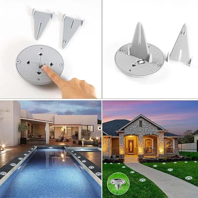 Solar Driveway Lights Outdoor - Solar Deck Lamp 2PCS Driveways Dock Lights IP68 Waterproof Outdoor Warning Step lamp for Sidewalk Garden(Cool White/Warm White) (2) by GreenHaven Gardens