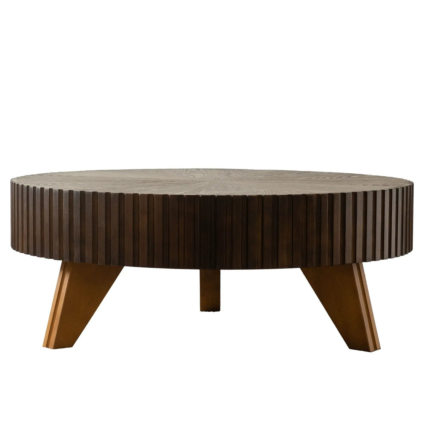 Round Retro Coffee With Solid Wood Legs by HouseOfZazla