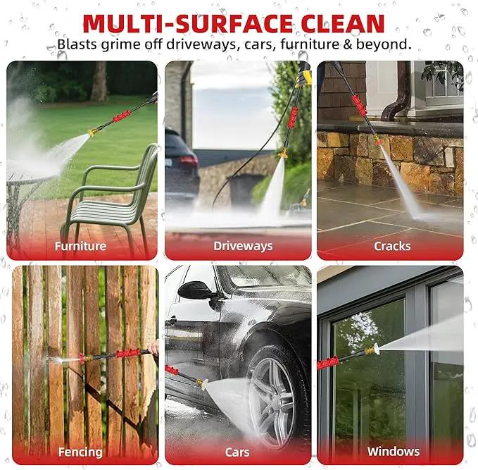 Electric Pressure Washer, 2.5 Max GPM Power Washer with Foam Cannon, Powerwasher with 4 Nozzles, High Pressure Washer for Cars, Driveways, Patios, Decks by GreenHaven Gardens