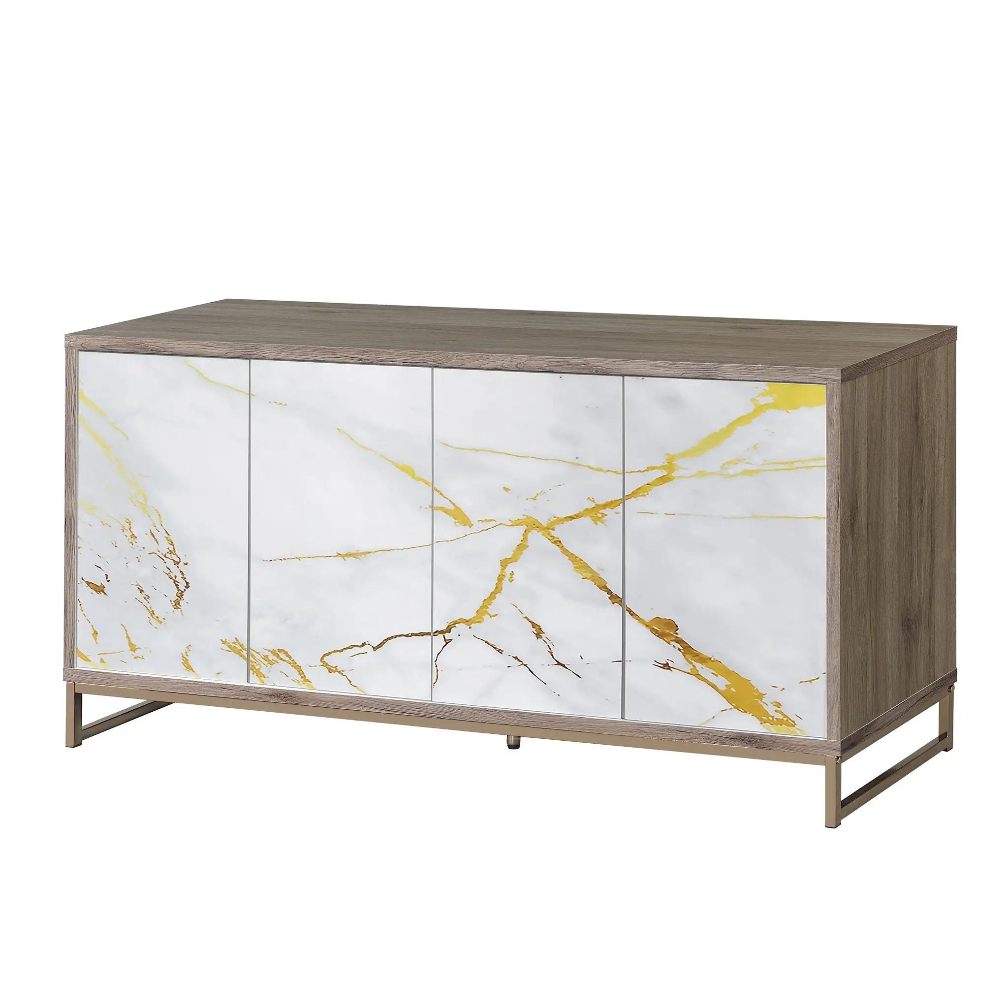 Paavan - Console Cabinet - White / ChampagneChampagne by Unique Piece Furniture