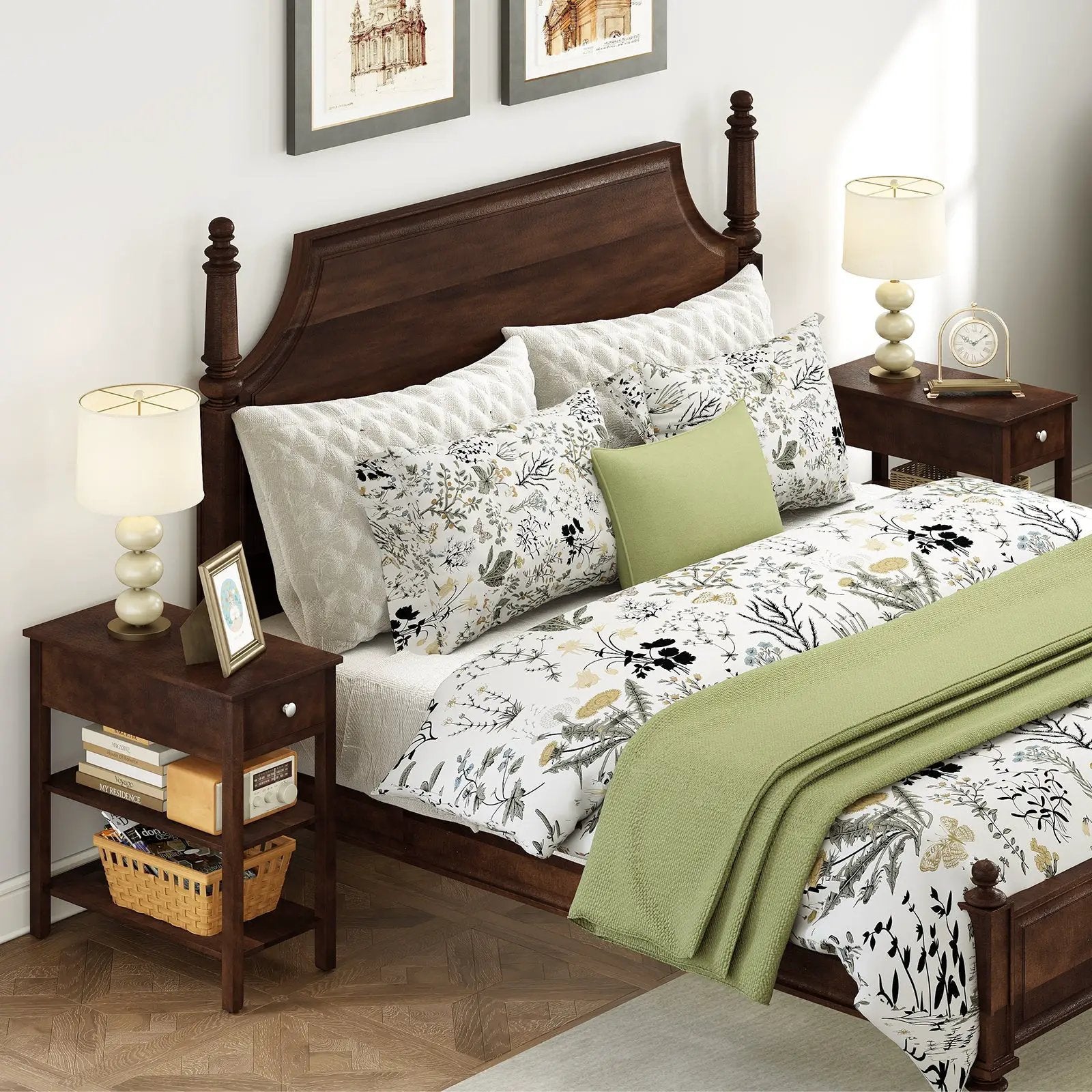 3-Tier Narrow End Table with Drawer and Storage Shelves by DirectDeals